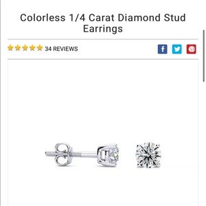 Colorless 1/4 Carat Diamond Stud Earrings